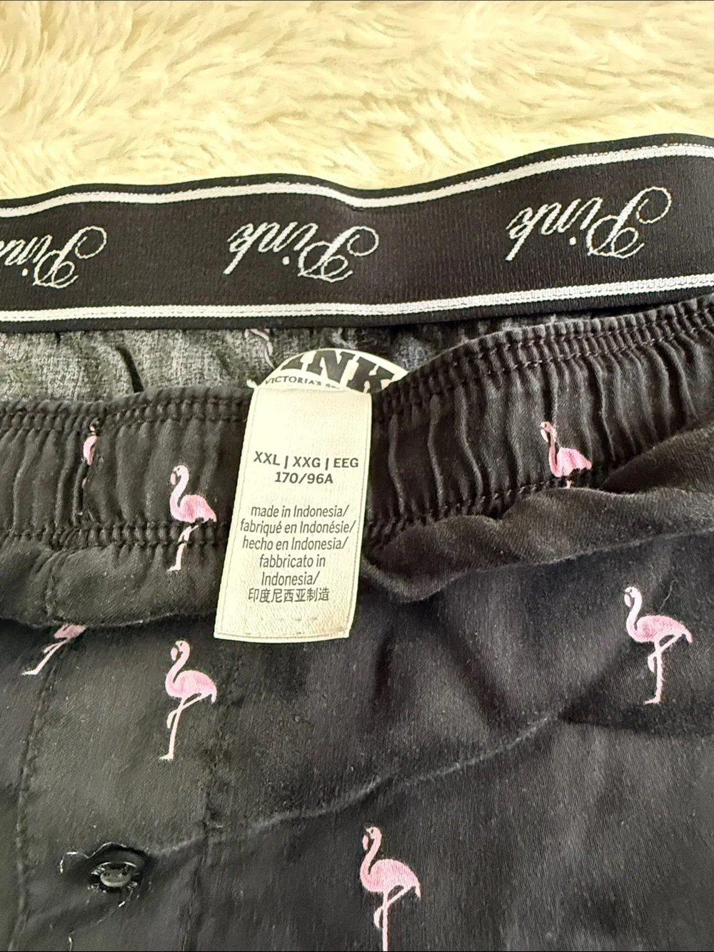 PINK Victorias Secret lounging features black